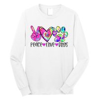 Dog Lover Peace Love Dogs Tie Dye Rescue Puppy Gifts Long Sleeve Shirt