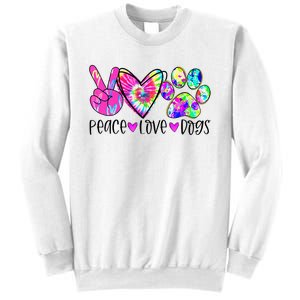 Dog Lover Peace Love Dogs Tie Dye Rescue Puppy Gifts Sweatshirt