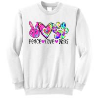 Dog Lover Peace Love Dogs Tie Dye Rescue Puppy Gifts Sweatshirt