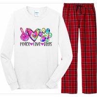 Dog Lover Peace Love Dogs Tie Dye Rescue Puppy Gifts Long Sleeve Pajama Set