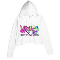 Dog Lover Peace Love Dogs Tie Dye Rescue Puppy Gifts Crop Fleece Hoodie