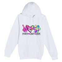 Dog Lover Peace Love Dogs Tie Dye Rescue Puppy Gifts Premium Pullover Hoodie