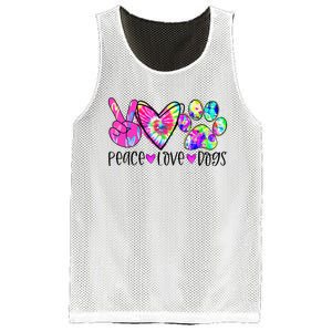 Dog Lover Peace Love Dogs Tie Dye Rescue Puppy Gifts Mesh Reversible Basketball Jersey Tank