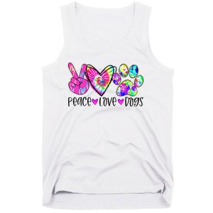 Dog Lover Peace Love Dogs Tie Dye Rescue Puppy Gifts Tank Top