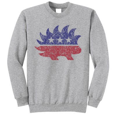 Distressed Libertarian Porcupine Cool Stylized Freedom Tall Sweatshirt