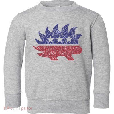Distressed Libertarian Porcupine Cool Stylized Freedom Toddler Sweatshirt