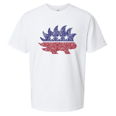 Distressed Libertarian Porcupine Cool Stylized Freedom Sueded Cloud Jersey T-Shirt