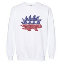 Distressed Libertarian Porcupine Cool Stylized Freedom Garment-Dyed Sweatshirt