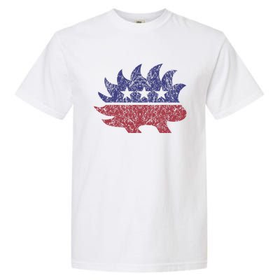 Distressed Libertarian Porcupine Cool Stylized Freedom Garment-Dyed Heavyweight T-Shirt