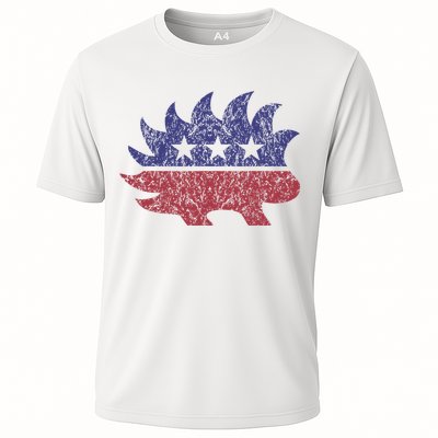 Distressed Libertarian Porcupine Cool Stylized Freedom Performance Shirt