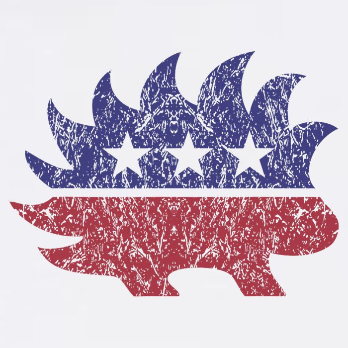 Distressed Libertarian Porcupine Cool Stylized Freedom Cooling Performance Crew T-Shirt