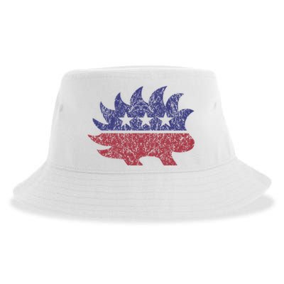 Distressed Libertarian Porcupine Cool Stylized Freedom Sustainable Bucket Hat