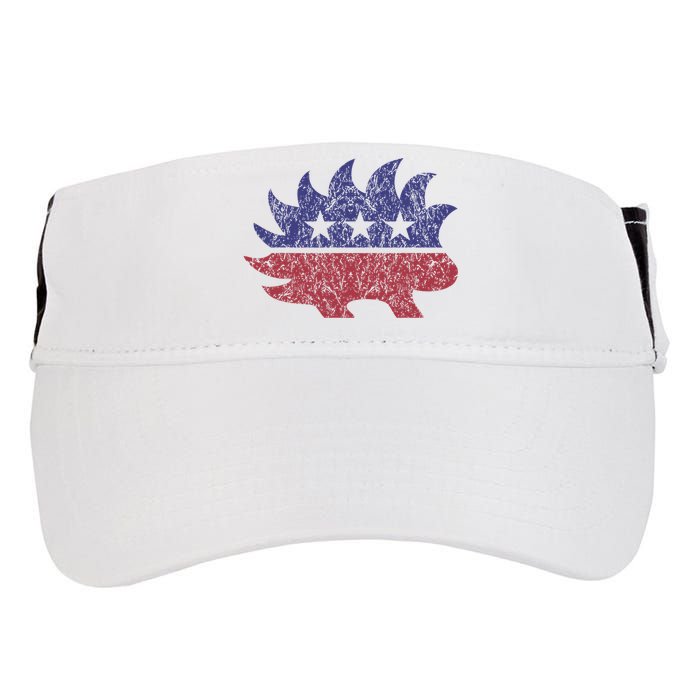 Distressed Libertarian Porcupine Cool Stylized Freedom Adult Drive Performance Visor