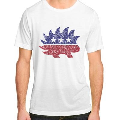 Distressed Libertarian Porcupine Cool Stylized Freedom Adult ChromaSoft Performance T-Shirt