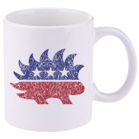 Distressed Libertarian Porcupine Cool Stylized Freedom 11oz C Handle Ceramic Mug
