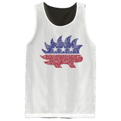 Distressed Libertarian Porcupine Cool Stylized Freedom Mesh Reversible Basketball Jersey Tank