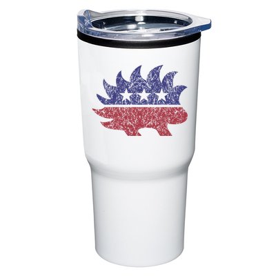 Distressed Libertarian Porcupine Cool Stylized Freedom Tumbler