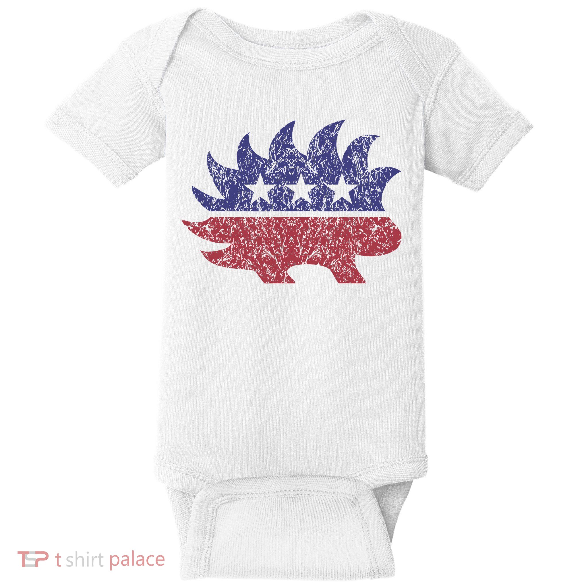 Distressed Libertarian Porcupine Cool Stylized Freedom Baby Bodysuit