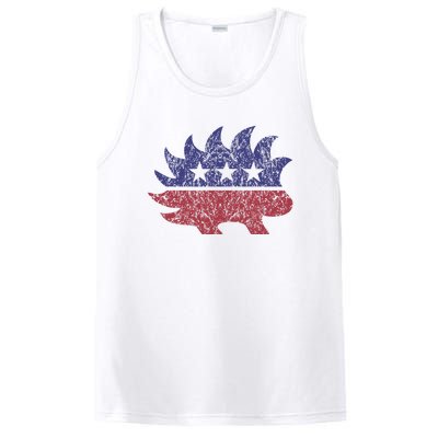 Distressed Libertarian Porcupine Cool Stylized Freedom PosiCharge Competitor Tank