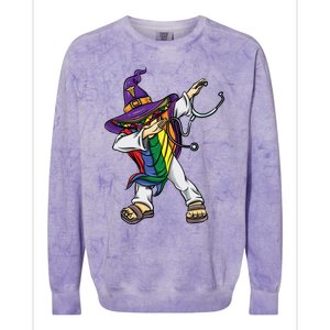 Dabbing Lgbt Poncho Nurse Halloween Meaningful Gift Colorblast Crewneck Sweatshirt