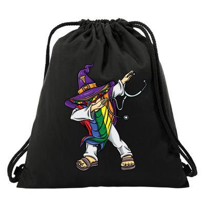 Dabbing Lgbt Poncho Nurse Halloween Meaningful Gift Drawstring Bag