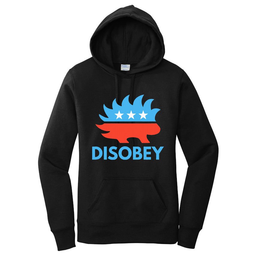 Disobey Libertarian Porcupine Resist Tyranny Gift Women's Pullover Hoodie
