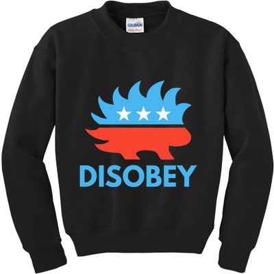 Disobey Libertarian Porcupine Resist Tyranny Gift Kids Sweatshirt