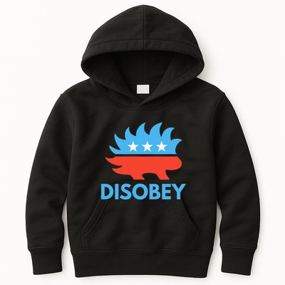 Disobey Libertarian Porcupine Resist Tyranny Gift Kids Hoodie