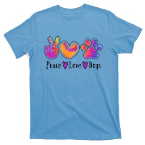 Dog Lover Peace Love Dogs Puppy Paw Cute Retro Tie Dye Cute Gift T-Shirt