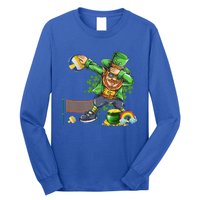 Dabbing Leprechaun Playing Volleyball Patrick Day Shamrock Cute Gift Long Sleeve Shirt