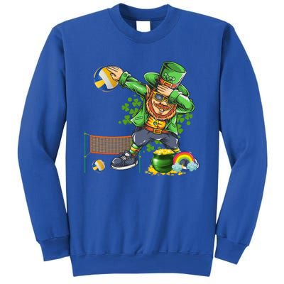 Dabbing Leprechaun Playing Volleyball Patrick Day Shamrock Cute Gift Sweatshirt