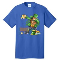 Dabbing Leprechaun Playing Volleyball Patrick Day Shamrock Cute Gift Tall T-Shirt