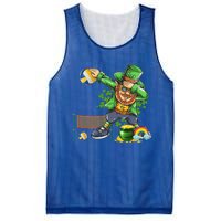 Dabbing Leprechaun Playing Volleyball Patrick Day Shamrock Cute Gift Mesh Reversible Basketball Jersey Tank