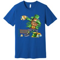 Dabbing Leprechaun Playing Volleyball Patrick Day Shamrock Cute Gift Premium T-Shirt