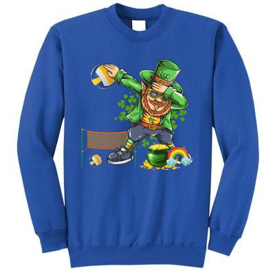 Dabbing Leprechaun Playing Volleyball Patrick Day Shamrock Cute Gift Tall Sweatshirt