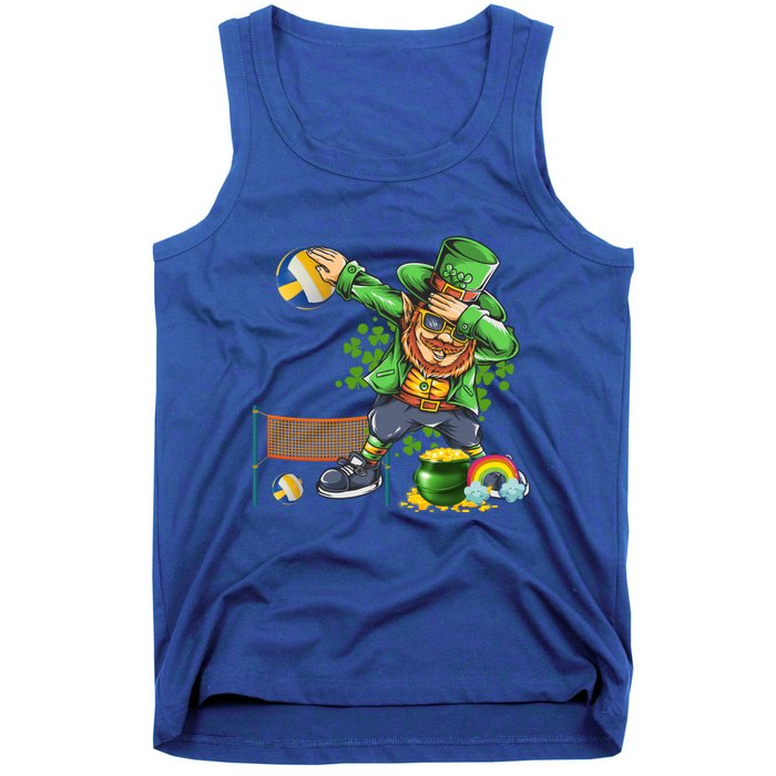 Dabbing Leprechaun Playing Volleyball Patrick Day Shamrock Cute Gift Tank Top