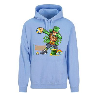 Dabbing Leprechaun Playing Volleyball Patrick Day Shamrock Cute Gift Unisex Surf Hoodie