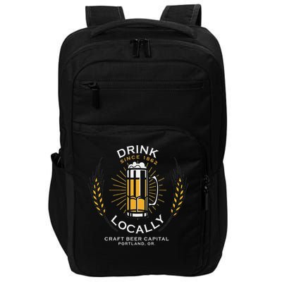 Drink Locally Portland Or Craft Beer Brewery Impact Tech Backpack