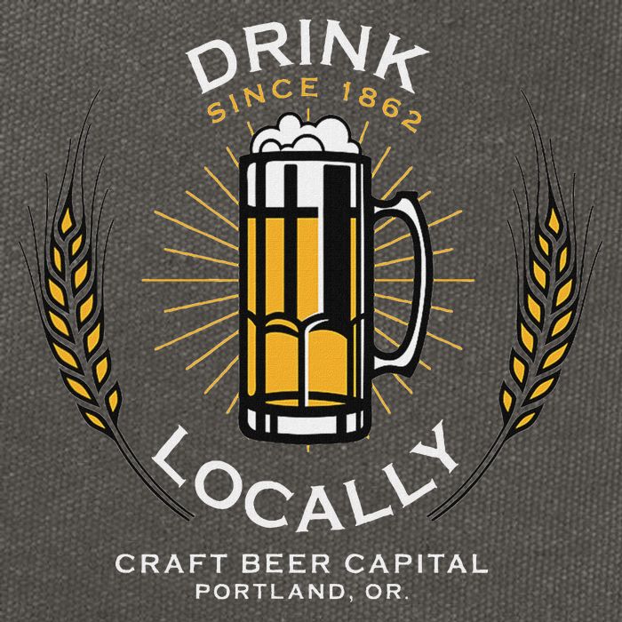 Drink Locally Portland Or Craft Beer Brewery Cotton Canvas Backpack