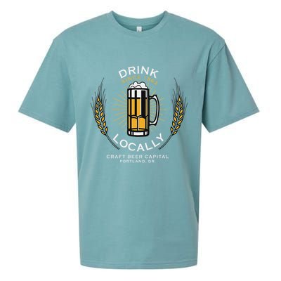 Drink Locally Portland Or Craft Beer Brewery Sueded Cloud Jersey T-Shirt