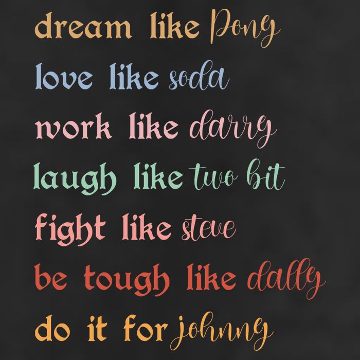 Dream Like Pony Love Like Soda Work Like Darry Laugh Like Two Bit Golf Towel