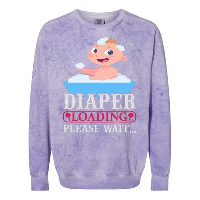 Diaper Loading Please Wait Colorblast Crewneck Sweatshirt