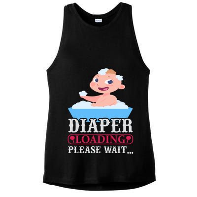 Diaper Loading Please Wait Ladies PosiCharge Tri-Blend Wicking Tank