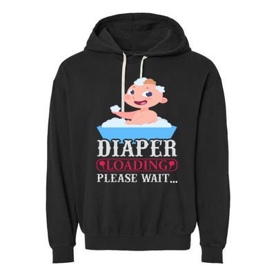 Diaper Loading Please Wait Garment-Dyed Fleece Hoodie