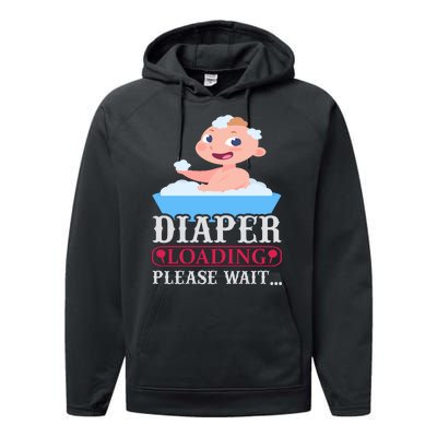 Diaper Loading Please Wait Performance Fleece Hoodie