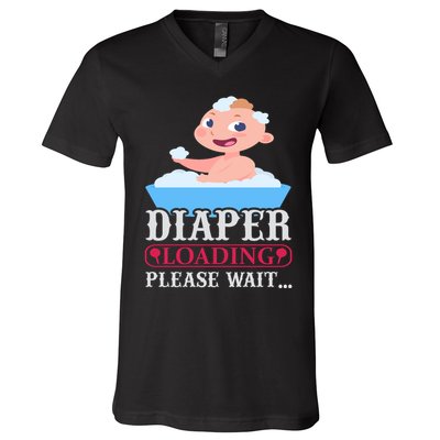 Diaper Loading Please Wait V-Neck T-Shirt
