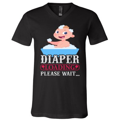 Diaper Loading Please Wait V-Neck T-Shirt