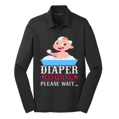 Diaper Loading Please Wait Silk Touch Performance Long Sleeve Polo