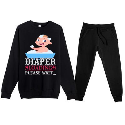 Diaper Loading Please Wait Premium Crewneck Sweatsuit Set