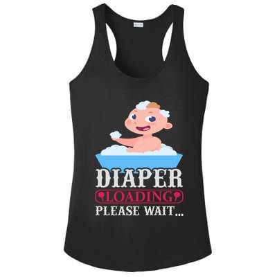 Diaper Loading Please Wait Ladies PosiCharge Competitor Racerback Tank